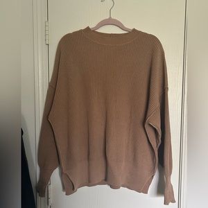 Aerie Camel Color Knit Crew Neck Sweater in Women’s Size Small